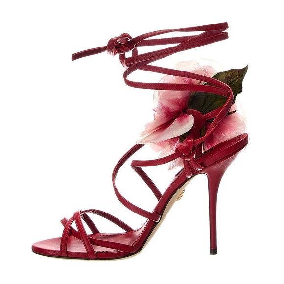 Dolce & Gabbana Leather Sandal, Red - Picture 2 of 5